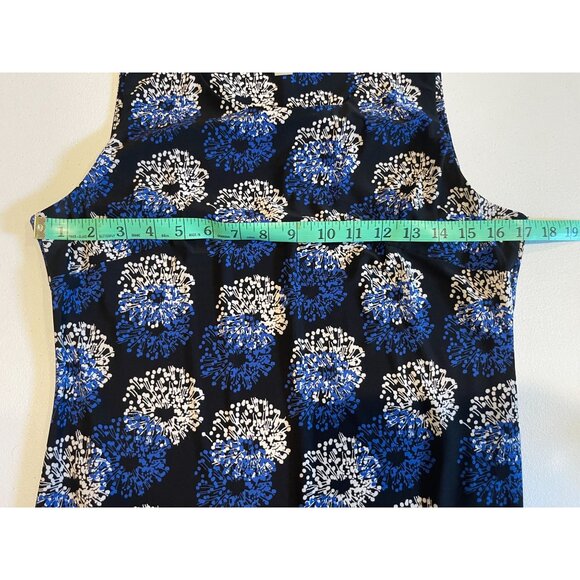 Tommy Hilfiger Womens Floral Fit & Flare Midi Dress Sleeveless Blue Black Size 8 - Picture 4 of 8